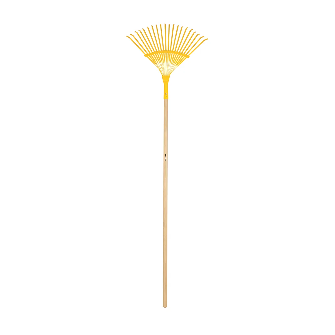 Escoba metálica para jardín, curva, 20 dientes, mango 48'