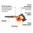 Sopladora para taller, 20V, 1 batería 2Ah, TRUPER PRO 2