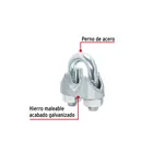Bolsa c/25 nudos (perros) de hierro p/cable de 5/16', FIERO 2