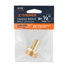 Conector 1/2' macho de latón sólido para manguera, TRUPER 3