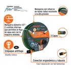 Manguera 1/2'reforzada 3 capas 20 m conexiones plásticas 2