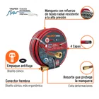 Manguera 1/2' super reforzada 4 capas 25 m conexiones metal 2
