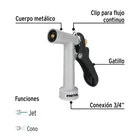 Pistola metálica para riego de 4', 2 funciones, PRETUL 2