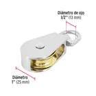 Garrucha para noria giratoria 1' sencilla niquelada, FIERO 3