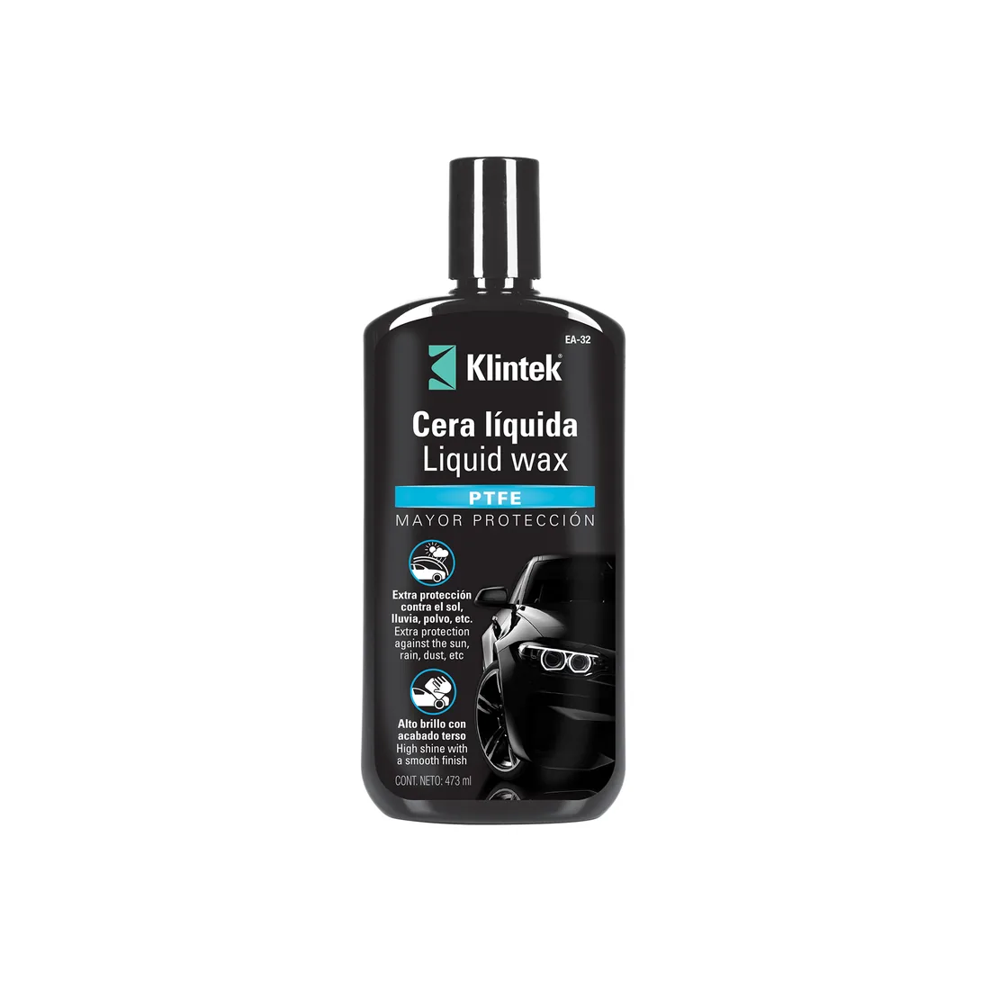 Cera líquida PTFE para auto, 473 ml, KLINTEK