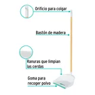 Recogedor plástico con bastón de madera, KLINTEK 2