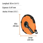 Cinta métrica larga 50m fibra de vidrio, carcasa plástica 4