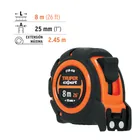 Flexómetro industrial contra impactos 8 m cinta 25 mm 3