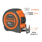 Flexómetro compacto contra impactos 8 m cinta 25 mm, TRUPER 3