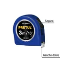 Flexómetro azul 3 m cinta 13 mm, en tarjeta, PRETUL 2
