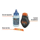 Tiralíneas plástico con gis azul y nivel, 30 m (100 ft) 2