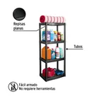 Estante plástico 4 repisas capacidad 27kg, 56x36x123, PRETUL 2