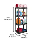 Estante plástico 4 repisas capacidad 27kg, 56x36x123, PRETUL 3