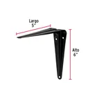 Ménsula de acero negra 5' x 6', FIERO 4