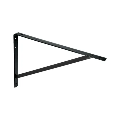 Ménsula reforzada de acero, negra, 13 x 20', FIERO