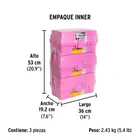 Caja cosmetiquera 14', doble bandeja, rosa, PRETUL 8