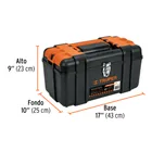 Caja para herramienta 17' compartimentos y broches metálicos 3