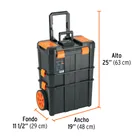 Caja para herramienta,19'x25' con ruedas, 3 en 1 desmontable 3