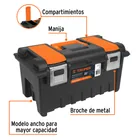 Caja p/herramienta 22' c/compartimentos y broches metálicos 2