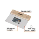 Espátula rectangular 6' x 3' acero inoxidable, mango madera 2