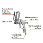 Pistola para retoque LVMP vaso aluminio, 0.5 mm, TRUPER 2