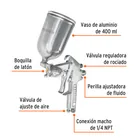Pistola para pintar LVMP vaso aluminio, 1.7 mm, TRUPER 2