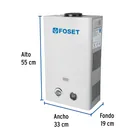 Calentador instantáneo, 11L, 2 servicios, gas LP, FOSET 3