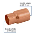 Reducción bushing de cobre 3/4 x 1/2', FOSET 2