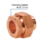 Tuerca unión de latón cobrizado 1/2', FOSET 2
