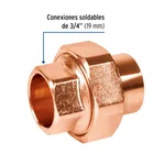 Tuerca unión de latón cobrizado 3/4', FOSET 2