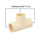 Tee sencilla de CPVC de 3/4', FOSET 2