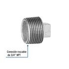 Tapón macho 3/4' de acero galvanizado, FOSET 2