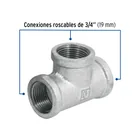 Tee sencilla 3/4' acero galvanizado, FOSET 2