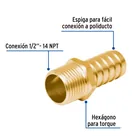 Adaptador macho de latón 1/2' para manguera, FOSET 2