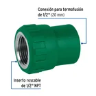 Adaptador PPR 1/2' hembra con inserto metálico, FOSET 2