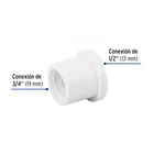 Reducción bushing de PVC 3/4 x 1/2', FOSET 2