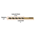 Broca HSS 1/4' Trugold para metal, TRUPER EXPERT 4