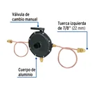 Regulador de gas LP, 2 vías, 2 pigtails, baja presión 2