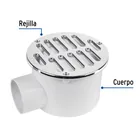 Coladera 5' salida lateral, ABS, rejilla cromada 3 tornillos 2