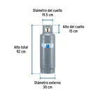 Cilindro portátil para gas LP, 20kg (44lb) FOSET 4