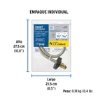 Manguera pigtail, acero inox, 7/16' x 7/8', 55 cm, FOSET 5