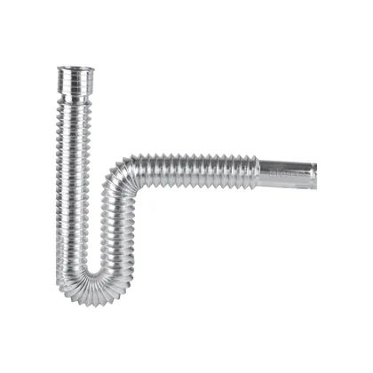 Céspol flexible de polietileno cromado, lavabo o fregadero