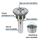 Contracanasta 3-1/2' inox, cuerpo profundo,con tapa, RIVIERA 2