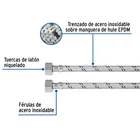 Manguera lavabo/fregadero, acero inox, 1/2' x 1/2', 55 cm 2
