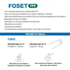 Tubo de 25mm (3/4') PPR hidráulico, 4m, 0.9kg, FOSET 5