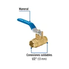 Válvula de esfera de latón, soldable 1/2', FOSET 2