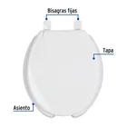 Asiento redondo para WC, abierto, blanco, AQUA 3