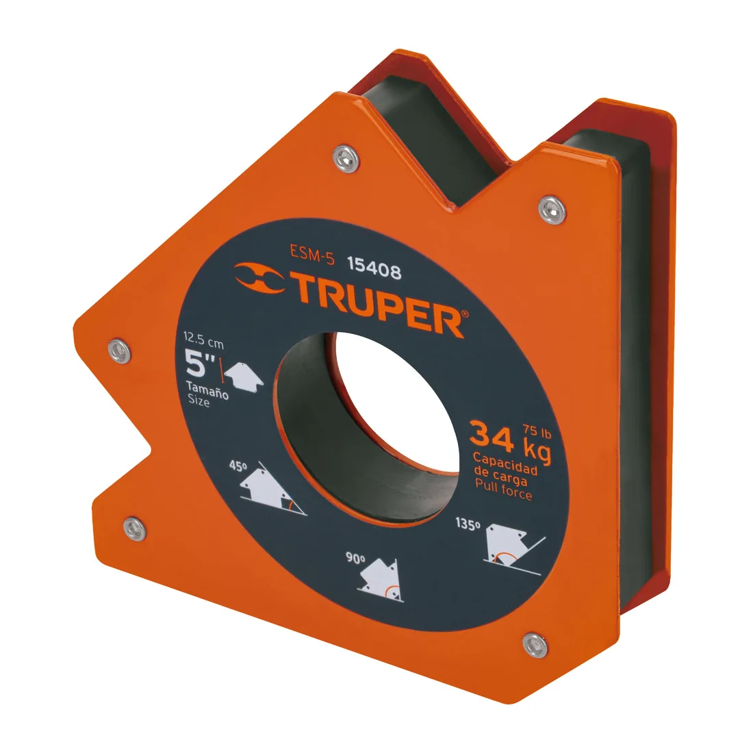 Escuadra magnética para soldar de 5', carga 34 kg, TRUPER