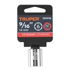 Dado de 9/16', 6 puntas, cuadro 1/4', TRUPER 4