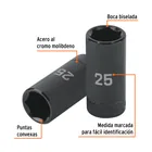 Dado largo impacto de 25 mm, 6 puntas, cuadro 1/2', TRUPER 2